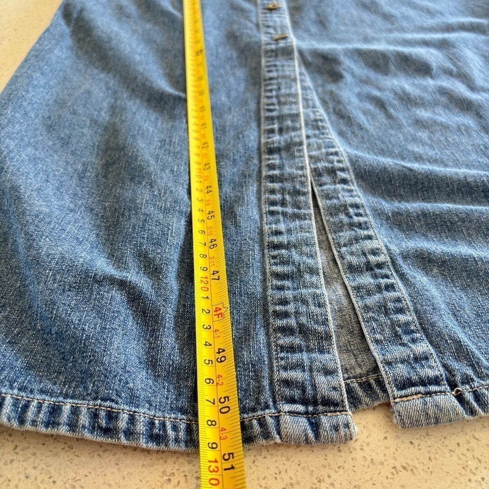 VTG Bill Blass Womens Denim Dress Medium Jumper Sleeveless Maxi Cottagecore 90s - Picture 11 of 16